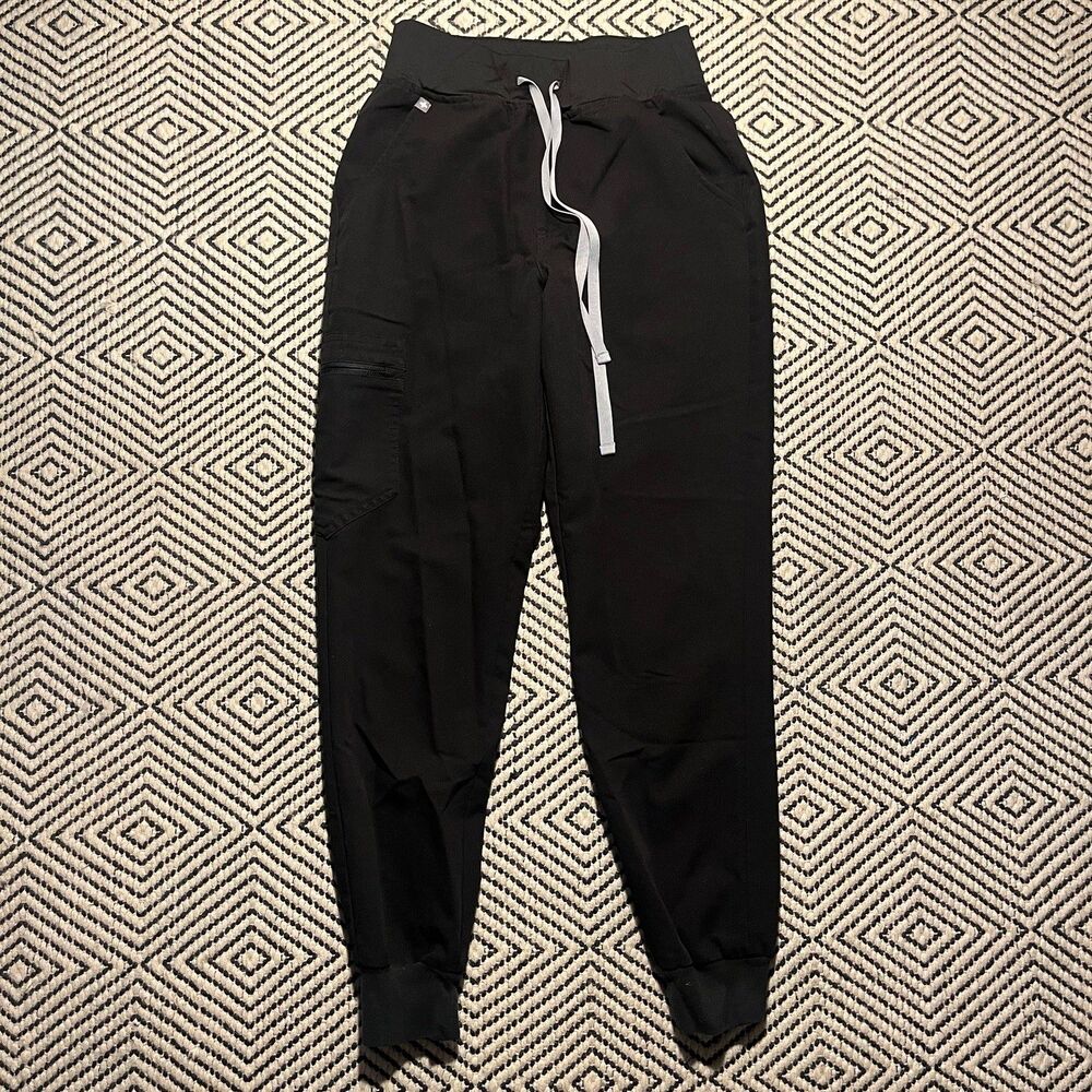 Figs Black Technical Collection Scrub Pants Sz XS Nurse Doctor Work